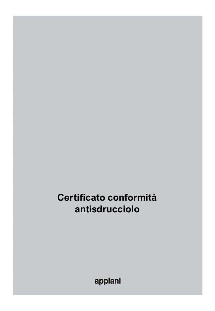 certificato conformità antisdrucciolo
