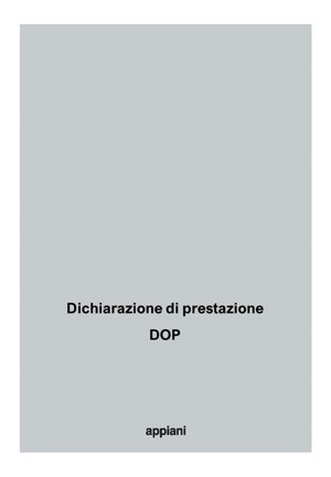 Dichiarazione di prestazione DOP